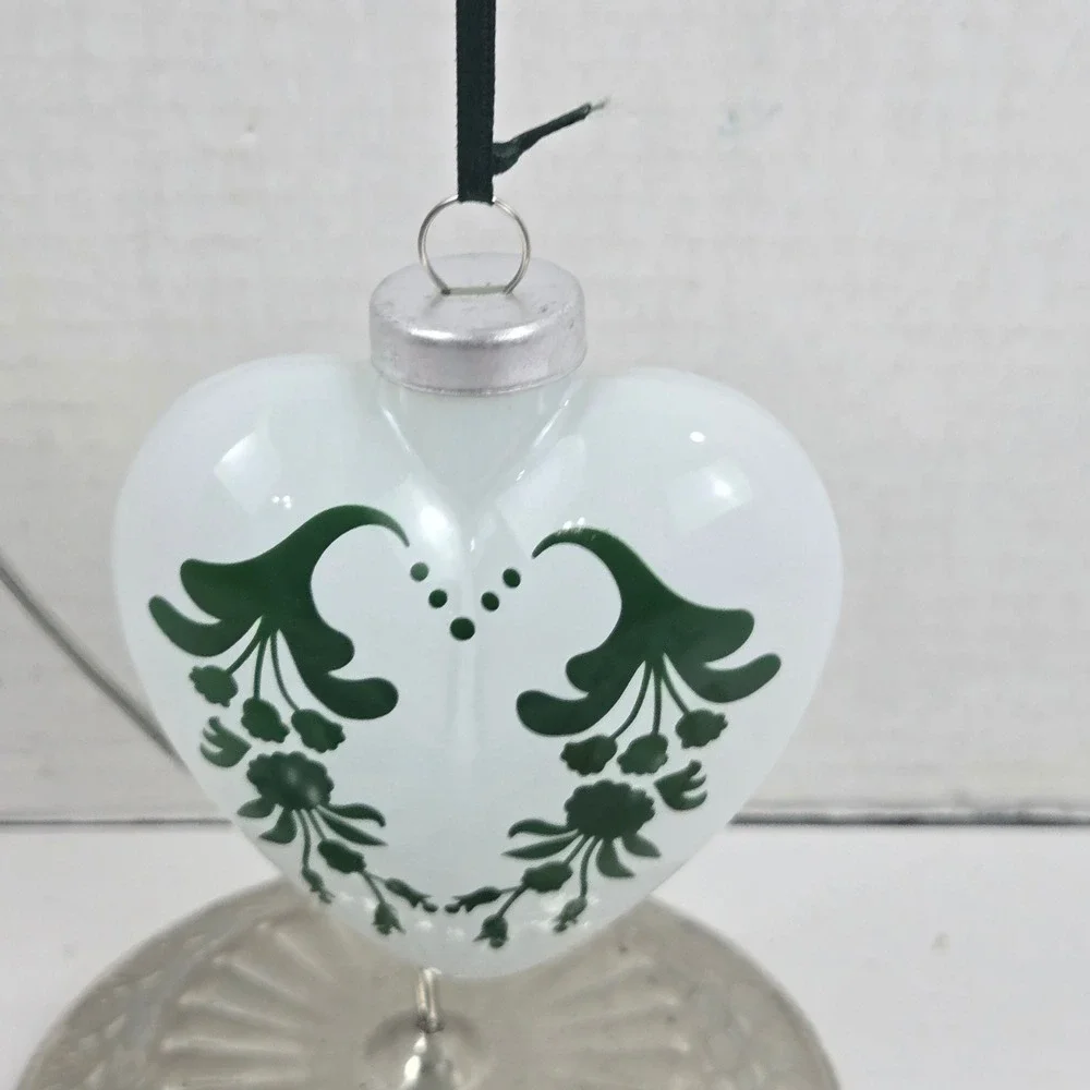 Lot of 11 IKEA KOTTE VINTERFEST Heart Glass Christmas Ornaments Scandinavian 3